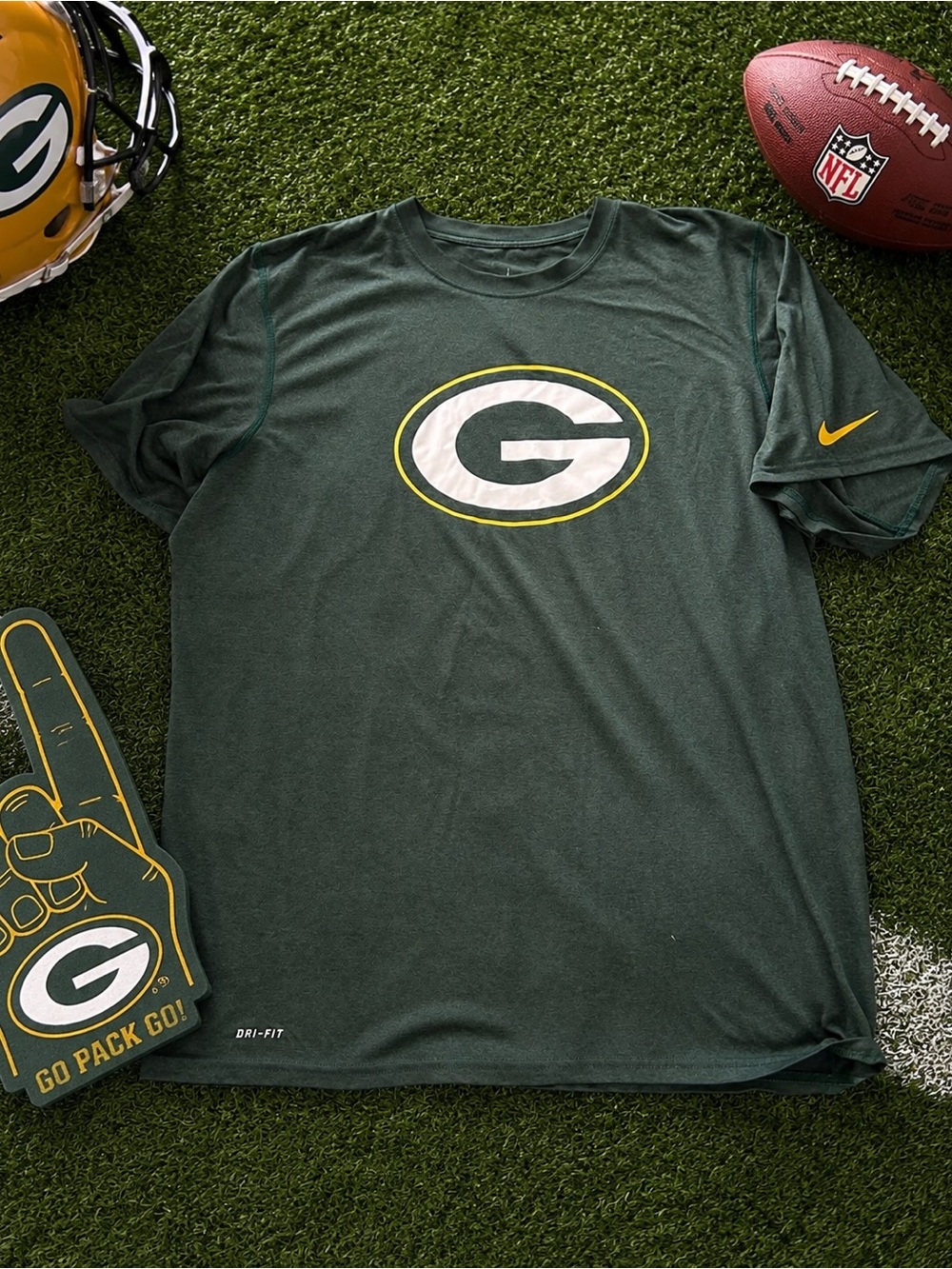 Nike Green & Yellow Green Bay Packers Dri-FIT Short Sleeve Tee